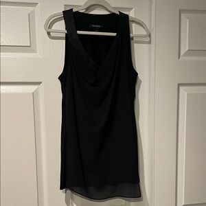 White House Black Market Black Tank With A Chiffon. Size M
